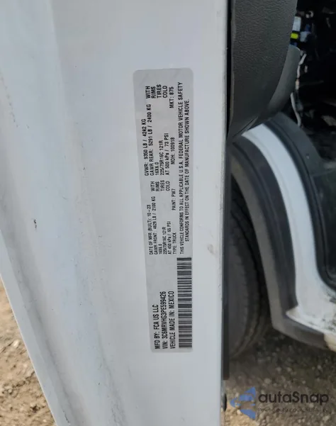 2023 Ram Promaster 3500 3500 High из США, поврежденный, VIN 3C6MRVHG3PE599426